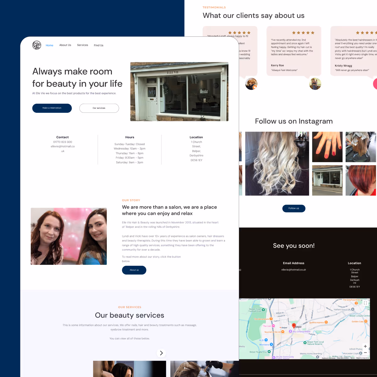 Cosmetology frame design element